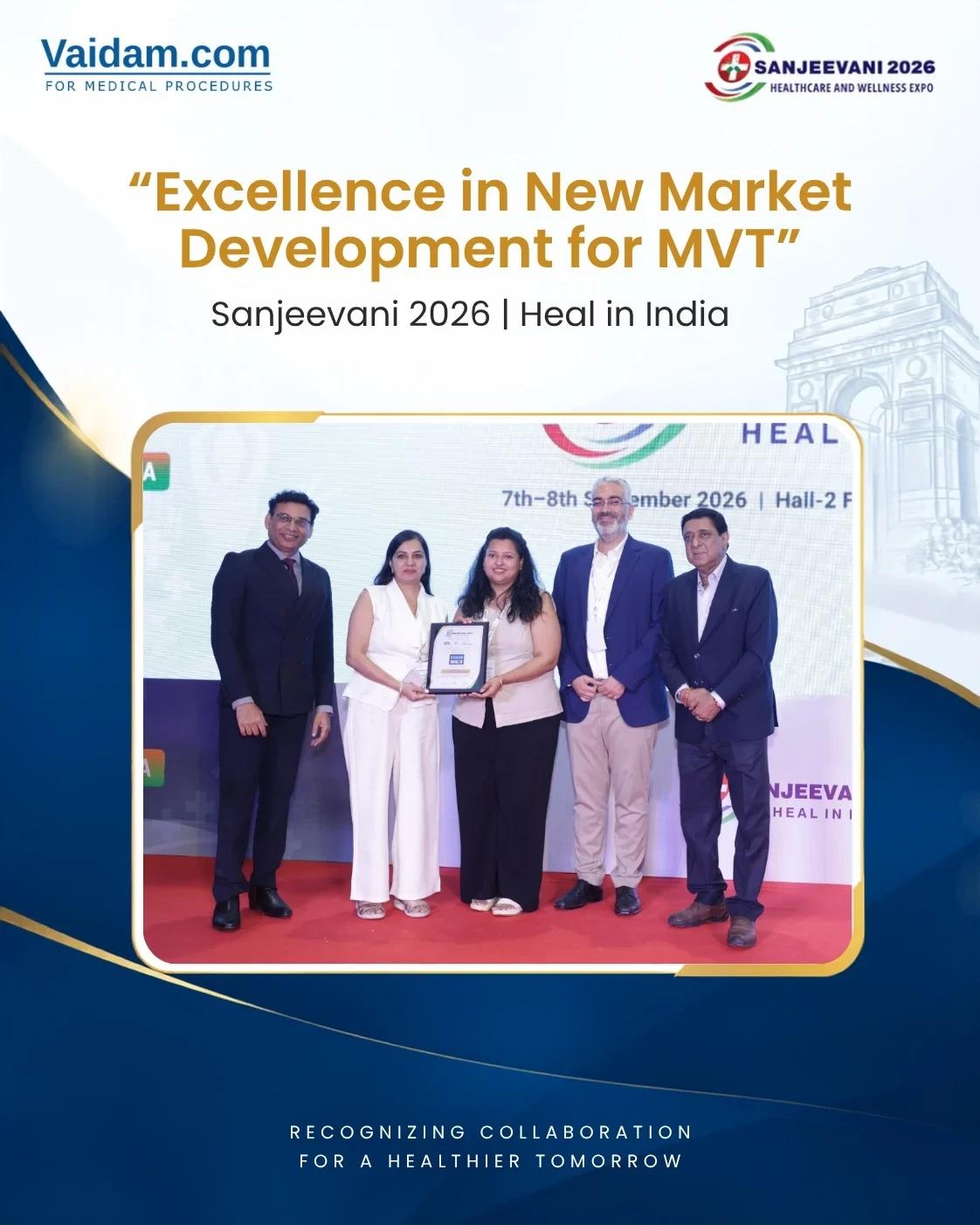 Vaidam Health team receiving recognition at Sanjeevani 2026