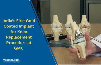 أول عملية زرع مطلية بالذهب في الهند لإجراء استبدال الركبة في جي إم سي