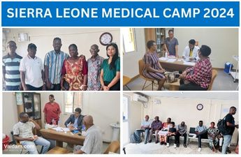 أجرى vaidam مؤخرًا معسكرًا طبيًا في سيراليون مع طبيب المسالك البولية وطبيب السرطان من مستشفى MIOT
